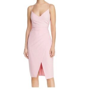 Black Halo Womens Bowery Pink Ruched Cocktail Party Sheath Dress, Size 0